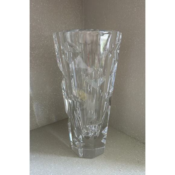 Orrefors Erika Lagerbielke EL 4809-22 8” Crystal Geometric Vase Vintage Sparkles - Picture 6 of 10